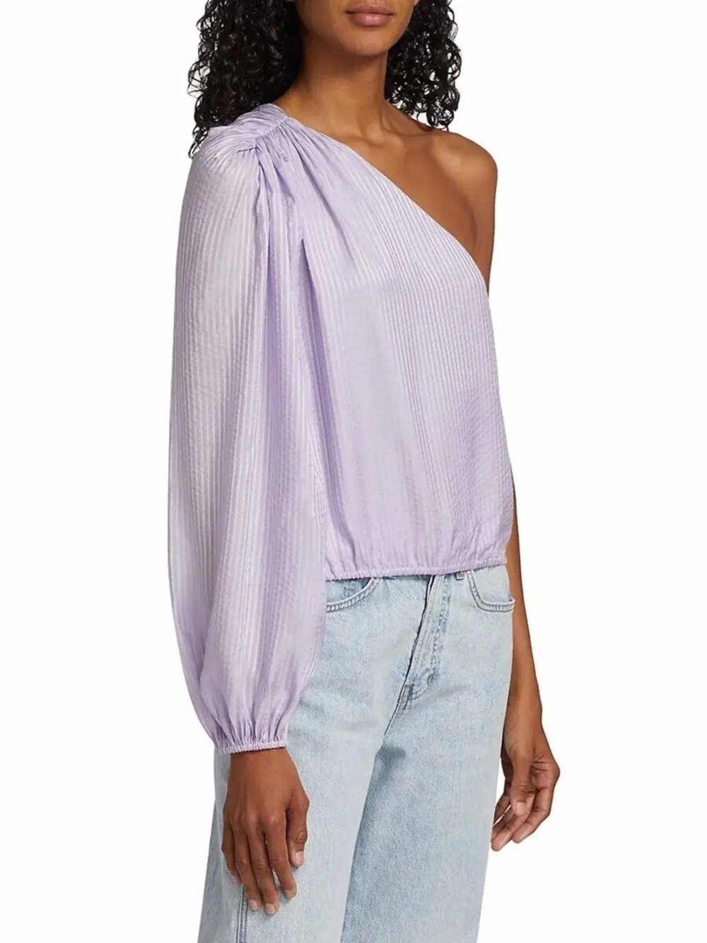 Cami NYC Lenore One Shoulder Purple Silk Blouse One Sleeve Top Womens XS - Picture 2 of 6